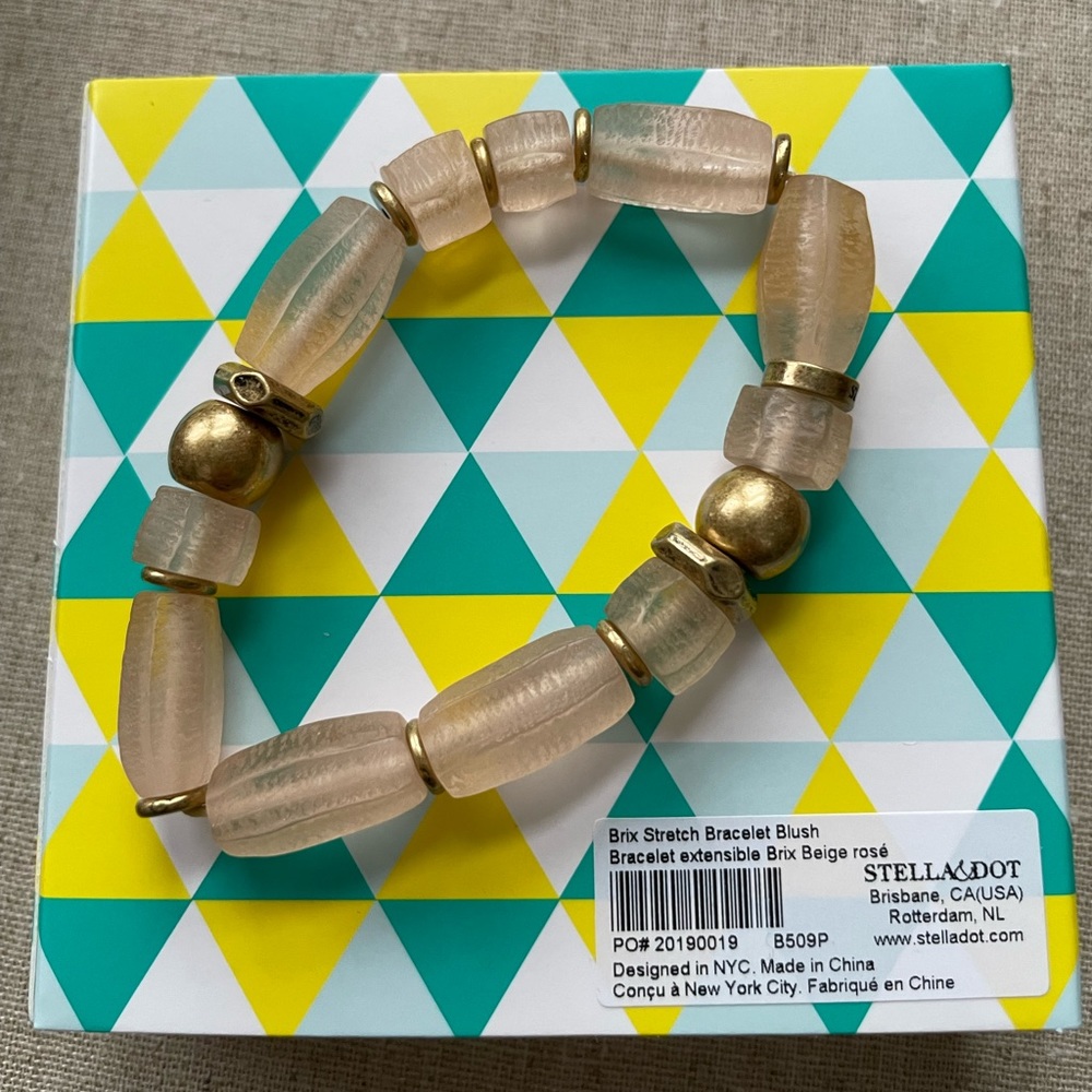 Stella & Dot Brix Stretch Bracelet - Blush